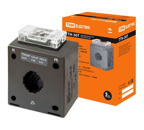 Трансформатор тока ТТН 30T/100/5-5VA/0.5S TDM SQ1101-0070 1