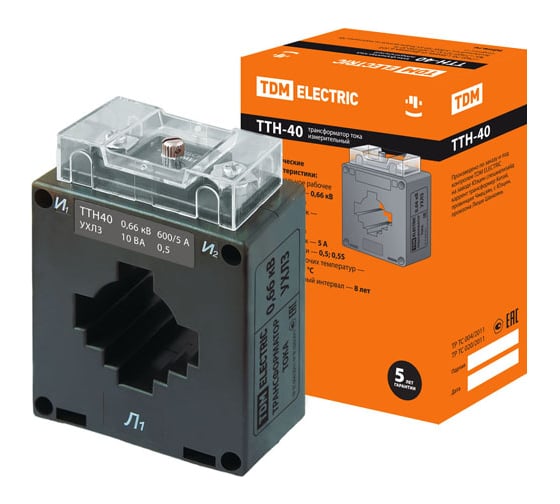 Трансформатор тока ТТН 40/600/5-10VA/0.5 TDM SQ1101-0108 1