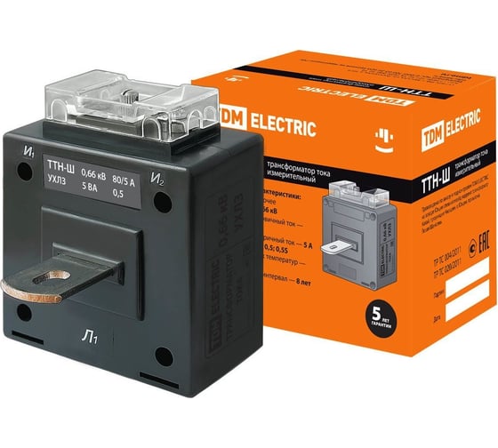 Трансформатор тока ТТН-Ш 80/5-5VA/0.5S TDM SQ1101-0034 1