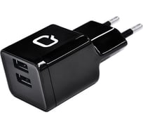 Сетевое зарядное устройство QUMO Energy Charger 0061, 2 USB, 3.1A, черный 23841