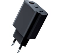 Сетевое зарядное устройство QUMO Energy GaN PD, 30W Charger 0073, три порта: 2х Type-C PD, + USB-A QC3.0, цвет черный 43015