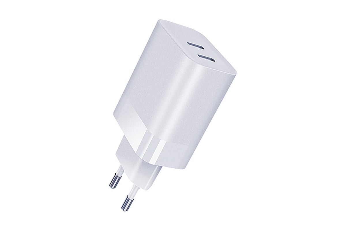 Сетевое зарядное устройство QUMO Energy PD, 35W Charger 0074, два порта:  Type-C PD, + Type-C PD, цвет белый 43016 - выгодная цена, отзывы,  характеристики, фото - купить в Москве и РФ