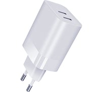 Сетевое зарядное устройство QUMO Energy PD, 35W Charger 0074, два порта: Type-C PD, + Type-C PD, цвет белый 43016