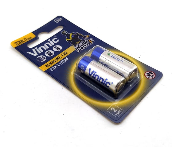 Алкалиновые щелочные батарейки VINNIC A23 12В блистер/2 шт 4898338006490