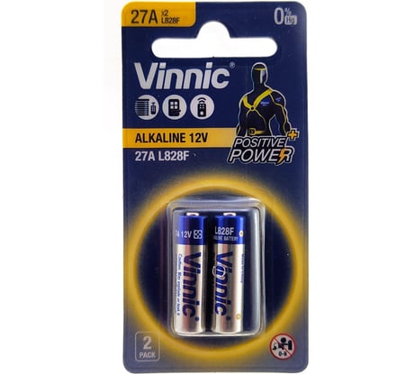 Алкалиновые щелочные батарейки VINNIC A27 12В блистер/2 штуки 4898338012804