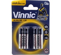 Алкалиновые щелочные батарейки VINNIC LR03 (AAA) 1.5В блистер/4 штуки 4898338006612