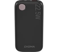 Мобильный аккумулятор DIGMA DGPF10B 10000mAh QC3.0/PD3.0 22.5W 3A USB-A/USB-C черный (DGPF10B22PBK) 1928827