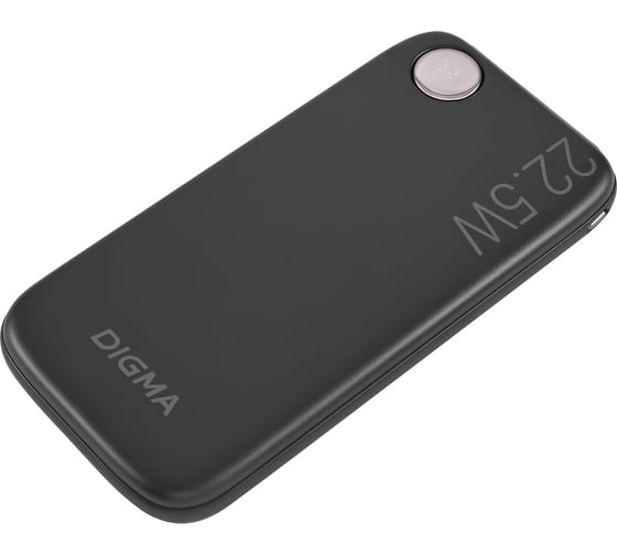 Мобильный аккумулятор DIGMA DGPF10B 10000mAh QC3.0/PD3.0 22.5W 3A USB-A/USB-C черный (DGPF10B22PBK) 1928827