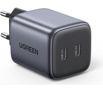 Сетевое зарядное устройство Ugreen Nexode Mini USB-C+USB-C 45W PD GaN Fast Charger EU, цвет серый 90573