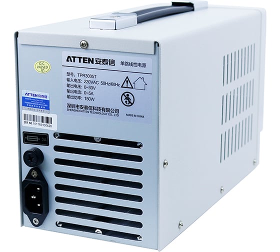 Лабораторный источник питания ATTEN постоянного тока одноканальный TPR3005T 150 Вт, 5 А, 30 В 142169