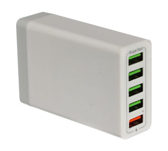 Зарядное устройство VCOM на 5 портов, AC /EU Plug 100-220V/ - USB, IC, CA-M046 1