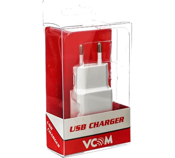 Зарядное устройство VCOM DC528 AC, EU Plug 100-220V, USBx2 Port/Out.: DC5V, 2,1A/1.0A CA-DC528