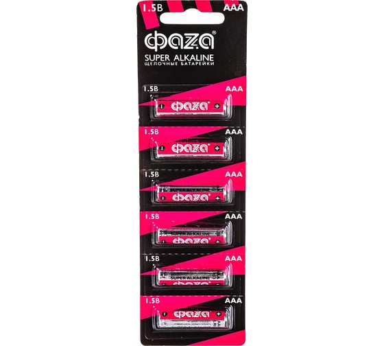 Алкалиновая батарейка ФАZА LR03 Super Alkaline BL-6 5002012