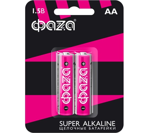 Батарейка Элемент питания алкалиновый AA/LR6 1.5В Super Alkaline BL-2 ФАZА (упаковка 2 шт) 2858443
