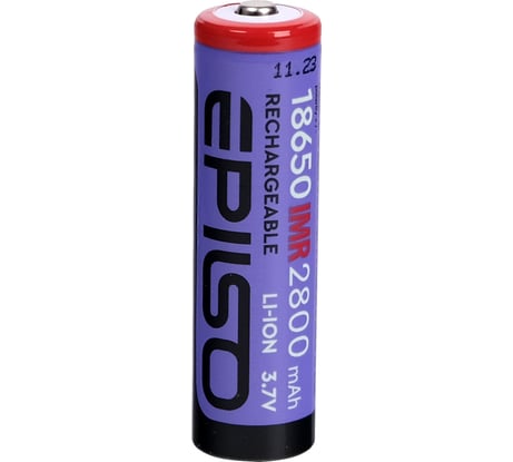 Аккумулятор Epilso 18650 2800mAh 3.7V без защиты (IMR,20A) высокотоковый EPB-18650-2.8-NP(IMR)