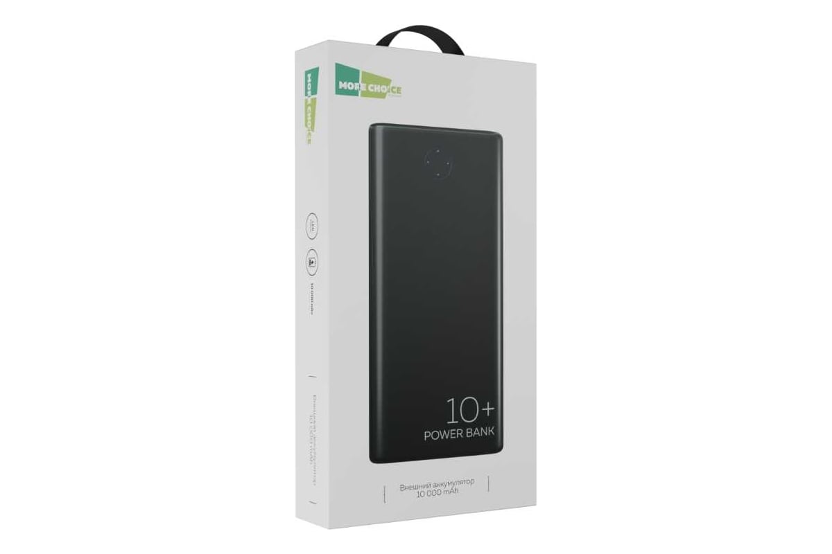 Внешний аккумулятор More Choice Повербанк 10000 mAh powerbank черный  PB11-10 Black - выгодная цена, отзывы, характеристики, фото - купить в  Москве и РФ