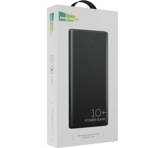 Внешний аккумулятор More Choice Повербанк 10000 mAh powerbank черный PB11-10 Black