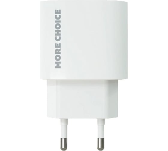 Зарядное устройство для телефона More Choice быстрая зарядка Type-C NC65 White