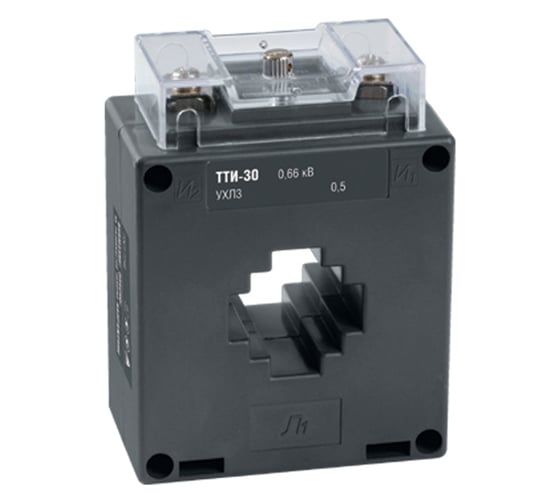 Трансформатор тока IEK ТТИ-30 200/5, класс 0.5, 10ВА, без шины ITT20-2-10-0200