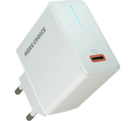 Зарядное устройство для телефона More Choice быстрая зарядка Type-C NC60a White