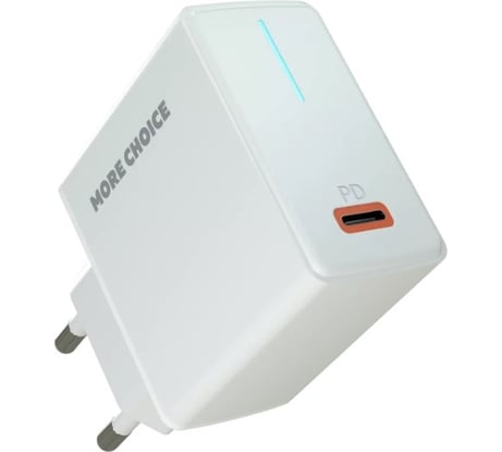 Зарядное устройство для телефона More Choice быстрая зарядка Type-C NC60 White