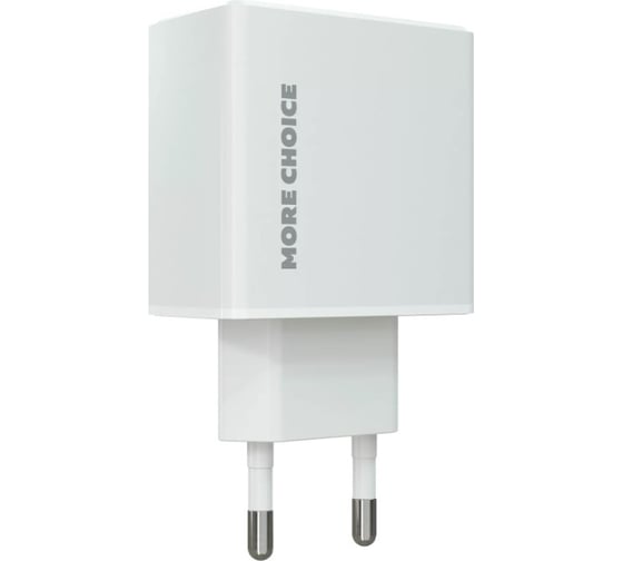 Зарядное устройство для телефона More Choice быстрая зарядка Type-C NC60 White