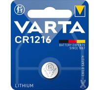 Батарейка Varta CR1216, BL1, Lithium, 3V 06216101401