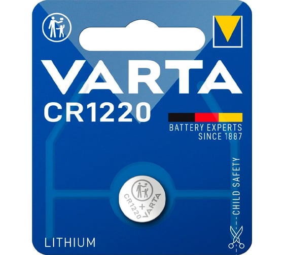 Батарейка Varta CR1220, BL1, Lithium, 3V 06220101401