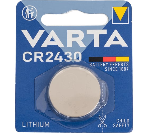 Батарейка Varta CR2430, BL1, Lithium, 3V 06430101401 1