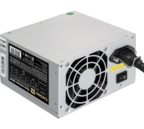 Блок питания ExeGate 400W, AB400 ATX, SC, 8cm fan, 24pin, 4pin, 3xSATA, 2xIDE, кабель 220V с защитой от выдергивания 278137