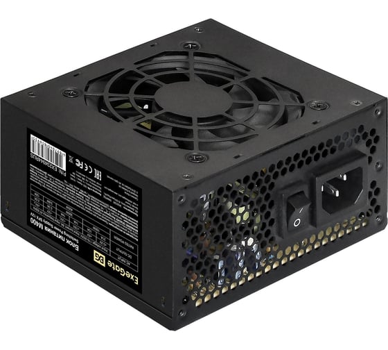 Блок питания ExeGate 400W, M400 SFX, 8cm fan, 24pin, 4+4pin, PCI-E, 3xSATA, 2xIDE, black 234944