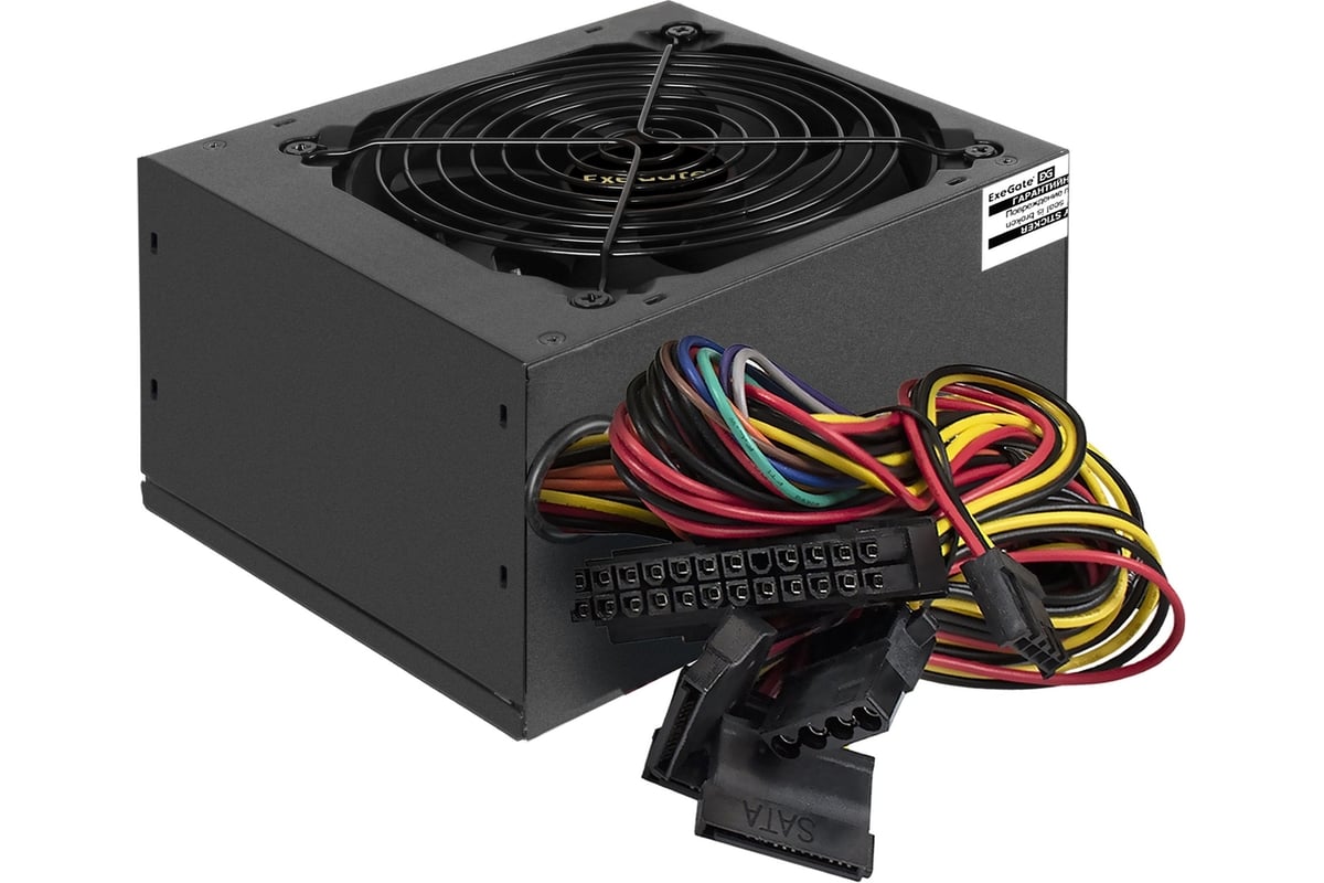 Блок питания ExeGate 450W, 450PPE ATX, APFC, КПД 80% 80 PLUS, 12cm fan,  24pin, 2x4+4pin, 2xPCI-E, 5xSATA, 3xIDE, black 260640 - выгодная цена,  отзывы, характеристики, фото - купить в Москве и РФ