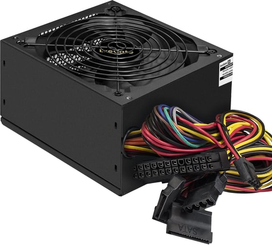 Блок питания ExeGate 500W 500PPX ATX, APFC, КПД 80% 80 PLUS, 14cm fan, 24pin, 4+4pin, 2xPCI-E, 4xSATA, 3xIDE, black, RTL 221641
