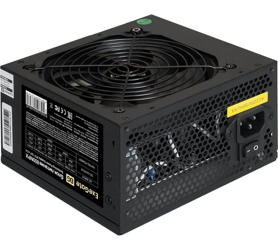 Блок питания ExeGate 850W 850NPX ATX, SC, 12cm fan, 24pin, 2x4+4pin, 2xPCI-E, 5xSATA, 3xIDE, black, кабель 220V с защитой от выдергивания 294569 1