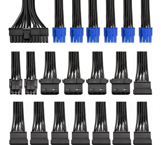 Серверный БП ExeGate 1200W ServerPRO-1200RADS ATX, APFC, КПД 82% 80 PLUS, 14cm fan, 24pin, 24+4pin, 6xPCI-E, 8xSATA, 4xIDE, Cable Management, black 292199