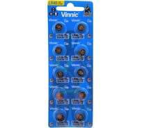 Алкалиновые щелочные батарейки VINNIC L754 (AG5, LR48, 393) бл/10 4898338007725