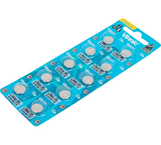Алкалиновые щелочные батарейки VINNIC L921 (AG6, LR69, 371) бл/10 4898338007817