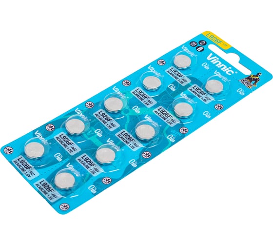 Алкалиновые щелочные батарейки VINNIC L926 (AG7) бл/10 4898338007909