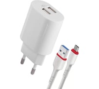 Сетевое зарядное устройство DEFENDER UPC-24 2xUSB, 5V/2.1А, кабель Type-C 83679