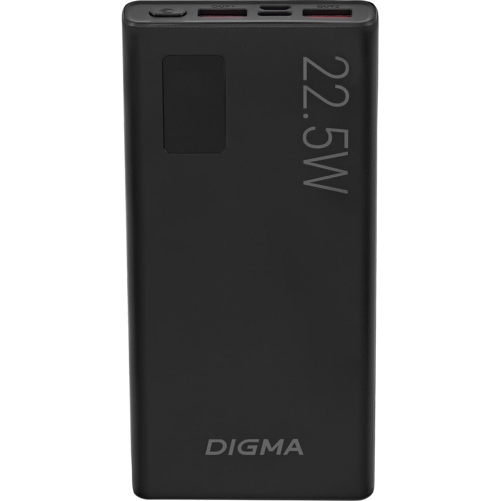 Мобильный аккумулятор DIGMA DGPF10A 10000mAh QC3.0/PD3.0 22.5W 5A  2xUSB-A/USB-C черный (DGPF10A22PBK 1928758 - выгодная цена, отзывы,  характеристики, фото - купить в Москве и РФ