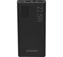 Мобильный аккумулятор DIGMA DGPF10A 10000mAh QC3.0/PD3.0 22.5W 5A 2xUSB-A/USB-C черный (DGPF10A22PBK 1928758