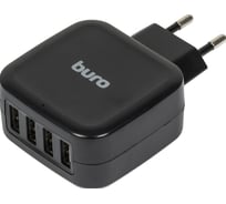 Сетевое зарядное устройство BURO TJ-286B Smart 25W 5A 4xUSB универсальное черный (TJ-286B) 477682