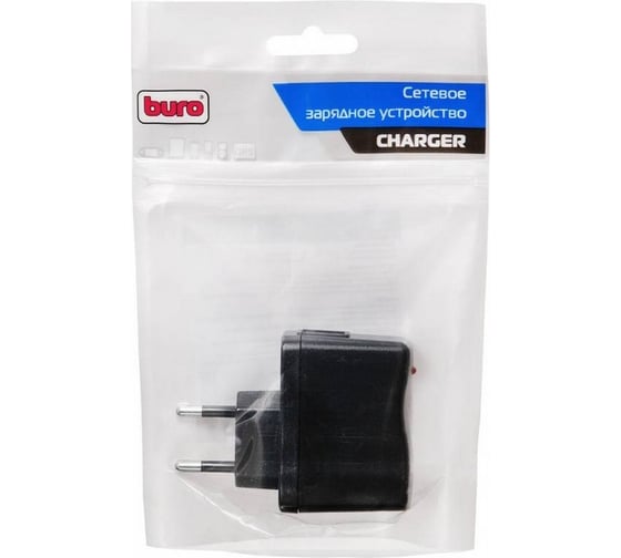 Сетевое зарядное устройство BURO XCJ-021-1A 5W 1A USB универсальное черный 373521