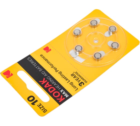 Батарейки Kodak ZA106BL KZA106 MAX Hearing Aid (360/1800/45000) Б0051736