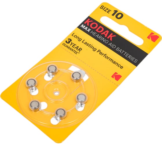 Батарейки Kodak ZA106BL KZA106 MAX Hearing Aid (360/1800/45000) Б0051736