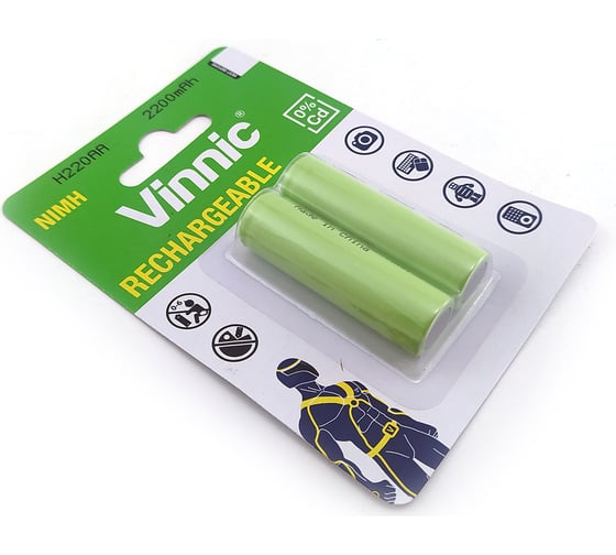 Аккумуляторы VINNIC R6 (AA), Ni-MH, 2200mAh, блистер/2 штуки 4606400106609