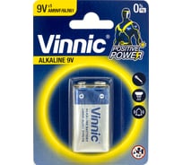 Батарейка VINNIC алкалиновая щелочные, 6LR61, 9В, блистер/1 шт. 4898338013535