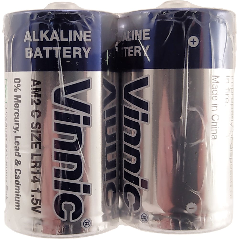 Батарейки VINNIC алкалиновые щелочные, LR14 (C), 1.5В, блистер/2 шт ...