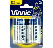 Батарейки VINNIC алкалиновые щелочные, LR20 (D), 1.5В, блистер/2 шт. 4898338006520