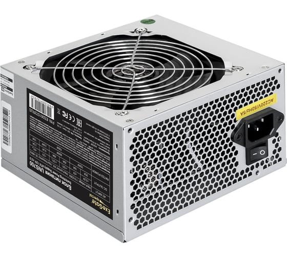 Блок питания ExeGate 700W UNS700 ATX, SC, 12cm fan, 24pin, 4+4pin, PCI-E, 3xSATA, 2xIDE, кабель 220V с защитой от выдергивания 278185
